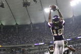 MINNEAPOLIS - NOVEMBER 22:  Sidney Rice #18 of the Minnesota Vikings catches a touchdown against the Seattle Seahawks at Hubert H. Humphrey Metrodome on November 22, 2009 in Minneapolis, Minnesota.  (Photo by Nick Laham/Getty Images)
