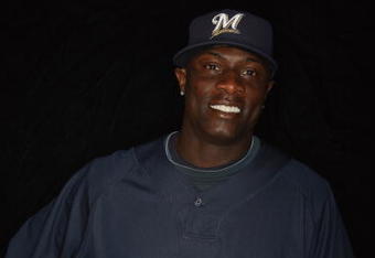 MARYVALE, AZ - FEBRUARY 19: Mike Cameron of the Milwaukee Brewers poses during photo day at the Brewers spring training complex on February 19, 2009 in Maryvale, Arizona. (Photo by Ronald Martinez/Getty Images)