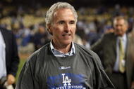 LOS ANGELES, CA - OCTOBER 03: Owner Frank McCourt celebrates after winning the National League West against the Colorado Rockies on October 3, 2009 in Los Angeles, California. (Photo by Jacob de Golish/Getty Images)