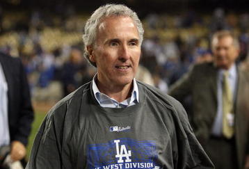 LOS ANGELES, CA - OCTOBER 03:  Owner Frank McCourt celebrates after winning the National League West against the Colorado Rockies on October 3, 2009 in Los Angeles, California.  (Photo by Jacob de Golish/Getty Images)