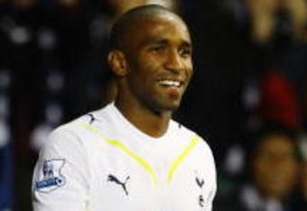 LONDON, ENGLAND - NOVEMBER 22:  Jermain Defoe of Tottenham Hotspur celebrates his fourth goal during the Barclays Premier League match between Tottenham Hotspur and Wigan Athletic at White Hart Lane on November 22, 2009 in London, England.  (Photo by Clive Rose/Getty Images)