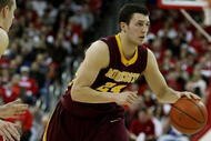MADISON, WI - JANUARY 15: Blake Hoffarber #24 of the Minnesota Golden Gophers moves against the Wisconsin Badgers on January 15, 2009 at the Kohl Center in Madison, Wisconsin. Minnesota defeated Wisconsin 78-74 in overtime. (Photo by Jonathan Daniel/Getty Images)