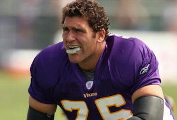 MANKATO, MN - AUGUST 2:  Mike Rosenthal #75 of the Minnesota Vikings kneels on the field during afternoon practice during 2006 Training Camp on August 2, 2006 at Minnesota State University in Mankato, Minnesota. (Photo by David Sherman/Getty Images)
