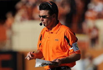 AUSTIN, TX - OCTOBER 25:  Head coach Mike Gundy of the Oklahoma State Cowboys during play against the Texas Longhorns at Texas Memorial Stadium on October 25, 2008 in Austin, Texas.  (Photo by Ronald Martinez/Getty Images)