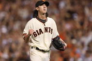 SAN FRANCISCO - AUGUST 28:  Tim Lincecum #55 of the San Francisco Giants celebrates in the 8th inning against the Colorado Rockies during a Major League Baseball game at AT&T Park on August 28, 2009 in San Francisco, California.  (Photo by Jed Jacobsohn/Getty Images)