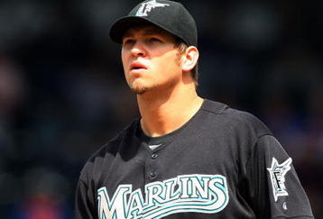 NEW YORK - APRIL 29:  Josh Johnson #55 of the Florida Marlins throws a pitch against the New York Mets on April 29, 2009 at Citi Field in the Flushing neighborhood of the Queens borough of New York City. The Marlins defeated the Mets 4-3.  (Photo by Jim McIsaac/Getty Images)