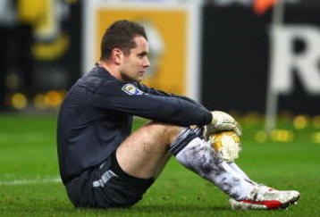 PARIS - FRANCE-NOVEMBER 18:  Shay Given of Ireland reacts after the 1-1 draw which saw his team lose 2-1 on aggregate during the France v Republic of Ireland FIFA 2010 World Cup Qualifying Play Off second leg match at the Stade de France on November 18, 2009 in Paris, France.  (Photo by Michael Steele/Getty Images)
