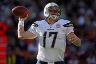 DENVER - NOVEMBER 22:  Quarterback Philip Rivers #17 of the San Diego Chargers delivers a pass against the Denver Broncos during NFL action at Invesco Field at Mile High on November 22, 2009 in Denver, Colorado.  (Photo by Doug Pensinger/Getty Images)