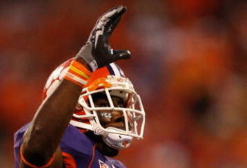 CLEMSON, SC - NOVEMBER 21:  C.J. Spiller #28 of the Clemson Tigers waves to fans during a 34-21 victory over the Virginia Cavaliers at Memorial Stadium on November 21, 2009 in Clemson, South Carolina.  (Photo by Streeter Lecka/Getty Images)