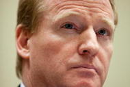 WASHINGTON - NOVEMBER 03: National Football League Commissioner Roger Goodell testifies on Capitol Hill on November 3, 2009 in Washington, DC. The hearing focused on doping in professional sports.(Photo by Brendan Hoffman/Getty Images)