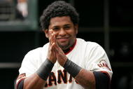 SAN FRANCISCO - AUGUST 30:  Pablo Sandoval #48 of the San Francisco Giants stands in the dugout before their game against the Colorado Rockies at AT&T Park on August 30, 2009 in San Francisco, California.  (Photo by Ezra Shaw/Getty Images)