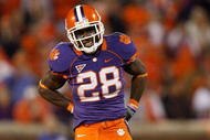 CLEMSON, SC - NOVEMBER 21:  C.J. Spiller #28 of the Clemson Tigers smiles during a 34-21 victory over the Virginia Cavaliers at Memorial Stadium on November 21, 2009 in Clemson, South Carolina.  (Photo by Streeter Lecka/Getty Images)