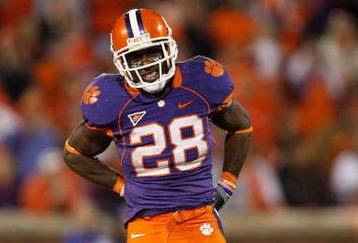 CLEMSON, SC - NOVEMBER 21:  C.J. Spiller #28 of the Clemson Tigers smiles during a 34-21 victory over the Virginia Cavaliers at Memorial Stadium on November 21, 2009 in Clemson, South Carolina.  (Photo by Streeter Lecka/Getty Images)