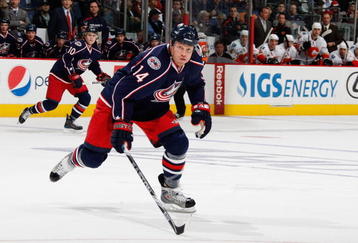 COLUMBUS, OH - OCTOBER 13:  Raffi Torres #14 of the Columbus Blue Jackets skates during the game against the Calgary Flames on October 13, 2009 at Nationwide Arena in Columbus, Ohio. (Photo by Gregory Shamus/Getty Images)