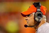CLEMSON, SC - NOVEMBER 21:  Head coach Al Groh of the Virginia Cavaliers watches on against the Clemson Tigers during their game at Memorial Stadium on November 21, 2009 in Clemson, South Carolina.  (Photo by Streeter Lecka/Getty Images)
