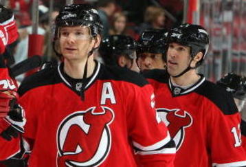 NEWARK, NJ - NOVEMBER 28:  Patrik Elias #26 of the New Jersey Devils celebrates a third period goal against the New York Islanders at the Prudential Center on November 28, 2009 in Newark, New Jersey.  (Photo by Jim McIsaac/Getty Images)