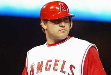 ANAHEIM, CA - MAY 8:  Troy Glaus #25 of the Anaheim Angels looks on against the Tampa Bay Devil Rays on May 8, 2004 at Angel Stadium in Anaheim, California.  The Angels defeated the Devil Rays 7-2.  (Photo by Lisa Blumenfeld/Getty Images)