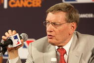 NEW YORK - JULY 15:  Commissioner of Major League Baseball Bud Selig speaks at a press conference before the 79th MLB All-Star Game at Yankee Stadium on July 15, 2008 in the Bronx borough of New York City.  (Photo by Mike Stobe/Getty Images)