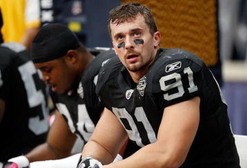 HOUSTON - OCTOBER 04:  Trevor Scott #91 of the Oakland Raiders at Reliant Stadium on October 4, 2009 in Houston, Texas.  (Photo by Ronald Martinez/Getty Images)
