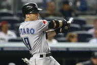 NEW YORK - AUGUST 10:  Marco Scutaro #19 of the Toronto Blue Jays bats against the New York Yankees during their game on August 10, 2009 at Yankee Stadium in the Bronx borough of New York City.  (Photo by Chris McGrath/Getty Images)