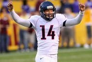 TEMPE, AZ - NOVEMBER 28:  Kicker Alex Zendejas #14 of the Arizona Wildcats celebrates after kicking the game winning 32 yard field goal against the Arizona State Sun Devils during the college football game at Sun Devil Stadium on November 28, 2009 in Tempe, Arizona. The Wildcats defeated the Sun Devils 20-17.   (Photo by Christian Petersen/Getty Images)