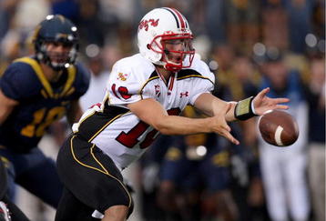 BERKELEY, CA - SEPTEMBER 05:  Chris Turner #10 of the Maryland Terrapins pitches the ball during their game against the California Golden Bears at California Memorial Stadium on September 5, 2009 in Berkeley, California.  (Photo by Ezra Shaw/Getty Images)