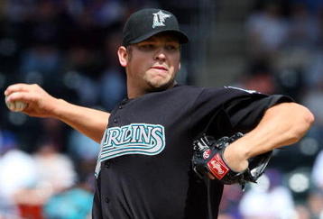NEW YORK - APRIL 29:  Josh Johnson #55 of the Florida Marlins throws a pitch against the New York Mets on April 29, 2009 at Citi Field in the Flushing neighborhood of the Queens borough of New York City. The Marlins defeated the Mets 4-3.  (Photo by Jim McIsaac/Getty Images)