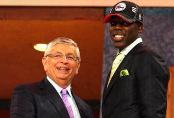 NEW YORK - JUNE 25:  NBA Commissioner David Stern poses for a photograph with the seventeenth overall draft pick by the Philadelphia 76ers,  Jrue Holiday during the 2009 NBA Draft at the Wamu Theatre at Madison Square Garden June 25, 2009 in New York City. NOTE TO USER: User expressly acknowledges and agrees that, by downloading and/or using this Photograph, User is consenting to the terms and conditions of the Getty Images License Agreement.  (Photo by Jim McIsaac/Getty Images)