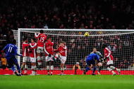LONDON, ENGLAND - NOVEMBER 29:  Didier Drogba of Chelsea scores his second goal during the Barclays Premier League match between Arsenal and Chelsea at the Emirates Stadium on November 29, 2009 in London, England.  (Photo by Mike Hewitt/Getty Images)