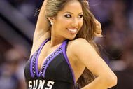 PHOENIX - NOVEMBER 25: A Phoenix Suns cheerleader performes during the NBA game against the Memphis Grizzlies at US Airways Center on November 25, 2009 in Phoenix, Arizona. The Suns defeated the Grizzlies 126-111. NOTE TO USER: User expressly acknowledges and agrees that, by downloading and or using this photograph, User is consenting to the terms and conditions of the Getty Images License Agreement. (Photo by Christian Petersen/Getty Images)