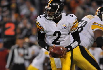 BALTIMORE - NOVEMBER 29:  Dennis Dixon #2 of the Pittsburgh Steelers hands off against the  Baltimore Ravens at M&T Bank Stadium on November 29, 2009 in Baltimore, Maryland. (Photo by Larry French/Getty Images)
