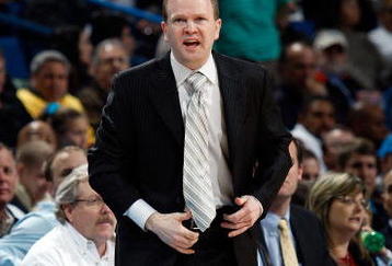 NEW ORLEANS - JANUARY 21:  Head coach Lawrence Frank of the New Jersey Nets reacts against the New Orleans Hornets on January 21, 2009 at the New Orleans Arena in New Orleans, Louisiana.  NOTE TO USER: User expressly acknowledges and agrees that, by downloading and or using this photograph, User is consenting to the terms and conditions of the Getty Images License Agreement. Mandatory Copyright Notice: Copyright 2009 NBAE  (Photo by Chris Graythen/Getty Images)