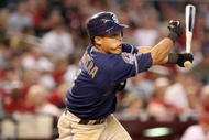 PHOENIX - JULY 08:  Everth Cabrera #1 of the San Diego Padres bats against the Arizona Diamondbacks during the major league baseball game at Chase Field on July 8, 2009 in Phoenix, Arizona. The Diamondbacks defeated the Padres 6-2.  (Photo by Christian Petersen/Getty Images)