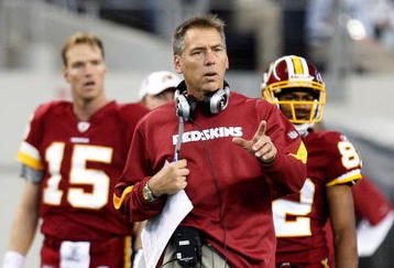 ARLINGTON, TX - NOVEMBER 22:  Head coach Jim Zorn of the Washington Redskins at Cowboys Stadium on November 22, 2009 in Arlington, Texas.  (Photo by Ronald Martinez/Getty Images)