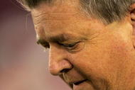PALO ALTO, CA - NOVEMBER 28:  Notre Dame head coach Charlie Weis walks off the field after warmups for their game against the Stanford Cardinal at Stanford Stadium on November 28, 2009 in Palo Alto, California.  (Photo by Ezra Shaw/Getty Images)