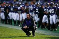 EVANSTON, IL - OCTOBER 31: Head coach Pat Fitzgerald of the Northwestern Wildcats watches his team as they take on the Penn State Nittany Lions at Ryan Field on October 31, 2009 in Evanston, Illinois. Penn State defeated Northwestern 34-13. (Photo by Jonathan Daniel/Getty Images)