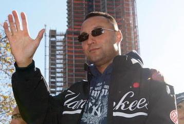 NEW YORK - NOVEMBER 06: Derek Jeter #2 of the New York Yankees celebrates on a float during the New York Yankees World Series Victory Parade on November 6, 2009 in New York, New York. (Photo by Jared Wickerham/Getty Images)