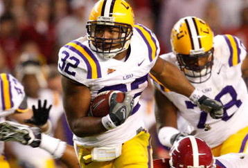 TUSCALOOSA, AL - NOVEMBER 07:  Charles Scott #32 of the Louisiana State University Tigers against the Alabama Crimson Tide at Bryant-Denny Stadium on November 7, 2009 in Tuscaloosa, Alabama.  (Photo by Kevin C. Cox/Getty Images)