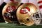 SAN FRANCISCO - SEPTEMBER 10:  A gerneral view of a San Francisco 49ers helmet during an NFL game between Arizona Cardinals and San Francisco 49ers on September 10, 2007 at Monster Park in San Francisco, California.  (Photo by Jed Jacobsohn/Getty Images)