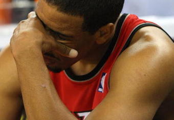 OAKLAND, CA - NOVEMBER 20:  Andre Miller #24 of the Portland Trail Blazers sits on the bench during action against the Golden State Warriors during an NBA game at Oracle Arena on November 20, 2009 in Oakland, California.  (Photo by Jed Jacobsohn/Getty Images)