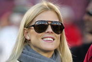 PALO ALTO, CA - NOVEMBER 21:  Tiger Woods'  wife, Elin Nordegren, stands on the sidelines before the Cardinal game against the California Bears at Stanford Stadium on November 21, 2009 in Palo Alto, California.  (Photo by Ezra Shaw/Getty Images)