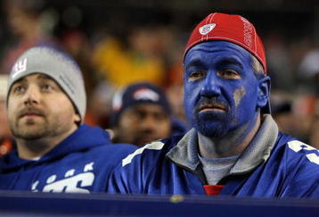 DENVER - NOVEMBER 26:  Giants fans were looking blue as the Denver Broncos defeated the New York Giants during NFL action at Invesco Field at Mile High on November 26, 2009 in Denver, Colorado. The Broncos defeated the Giants 26-6.  (Photo by Doug Pensinger/Getty Images)