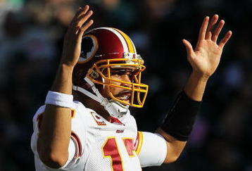 PHILADELPHIA - NOVEMBER 29:  Jason Campbell #17 of the Washington Redskins celebrates a touchdown against the Philadelphia Eagles during their game at Lincoln Financial Field on November 29, 2009 in Philadelphia, Pennsylvania.  (Photo by Al Bello/Getty Images)