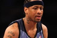 LOS ANGELES, CA - NOVEMBER 06:  Allen Iverson #3 of the Memphis Grizzlies on the court against the Los Angeles Lakers on November 6, 2009 at Staples Center in Los Angeles, California. The Lakers won 114-98. NOTE TO USER: User expressly acknowledges and agrees that, by downloading and/or using this Photograph, user is consenting to the terms and conditions of the Getty Images License Agreement.  (Photo by Stephen Dunn/Getty Images)