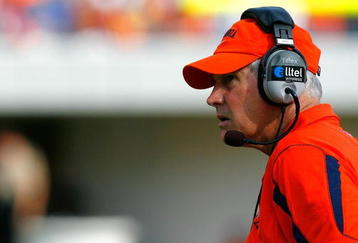 CHARLOTTESVILLE, VA - AUGUST 30:  Head coach Al Groh of the Virginia Cavaliers looks on against the Southern California Trojans during the game at Scott Stadium on August 30, 2008 in Charlottesville, Virginia.  (Photo by Kevin C. Cox/Getty Images)