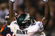 CHICAGO - NOVEMBER 22: Jason Avant #81 of the Philadelphia Eagles celebrates after he scored a 13-yard touchdown reception in the first quarter against the Chicago Bears at Soldier Field on November 22, 2009 in Chicago, Illinois. (Photo by Jonathan Daniel/Getty Images)