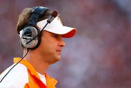 TUSCALOOSA, AL - OCTOBER 24:  Head coach Lane Kiffin of the Tennessee Volunteers against the Alabama Crimson Tide at Bryant-Denny Stadium on October 24, 2009 in Tuscaloosa, Alabama.  (Photo by Kevin C. Cox/Getty Images)