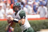GAINESVILLE, FL - AUGUST 30:  Quarterback Greg Alexander #12 of the Hawaii Warriors looks to pass during the game against the FLorida Gators at Ben Hill Griffin Stadium on August 30, 2008 in Gainesville, Florida.  (Photo by Sam Greenwood/Getty Images)