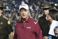 PROVO, UT. - SEPTEMBER 19:  Bobby Bowden, Head Coach of the Florida State Seminoles, walks off the field after the win over The Brigham Young Cougars at La Vell Edwards Stadium on September 19, 2009 in Provo, Utah.  (Photo by Melissa Majchrzak/Getty Images)