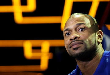 SYDNEY, AUSTRALIA - NOVEMBER 24:  Roy Jones Jr of the USA speaks to the media during a training session at Star City on November 24, 2009 in Sydney, Australia. Jones will fight Danny Green of Australia for the IBO Cruiserweight title on December 2, 2009 in Sydney, Australia.  (Photo by Mark Kolbe/Getty Images)